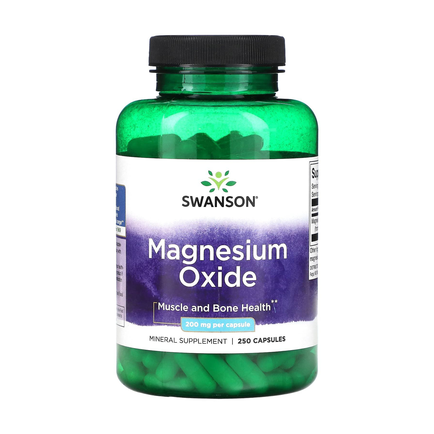 Магній Swanson Magnesium 200 мг, 250 капсул